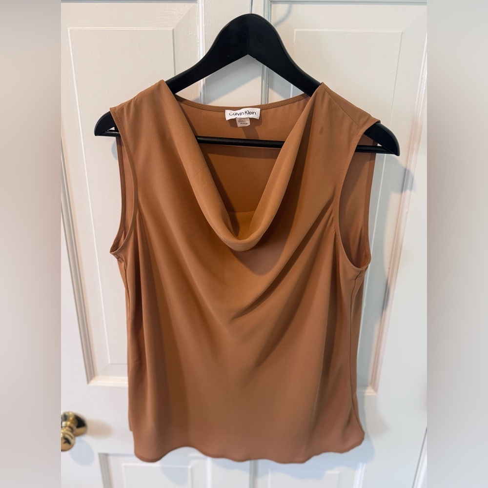 Calvin Klein Women's Brown Sleeveless Top